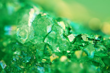 Texture of green Background, crystals agate. Macro.