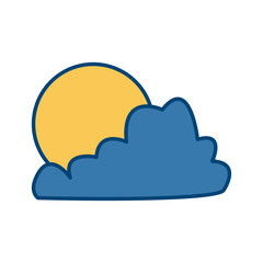 Sun and cloud symbol icon vector illustration graphic design