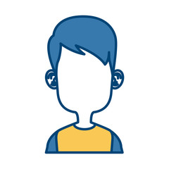 Boy faceless cartoon icon vector illustration graphic design