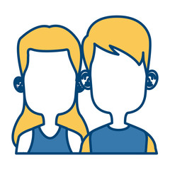 Cute kids friends cartoon icon vector illustration graphic design