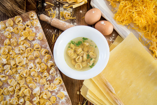 Tortellini - Italian Meat dumplings in broth 