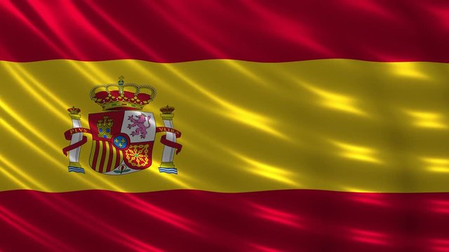 flag spain animation spanish waving streaming banner national flag loop video 4k uhd template