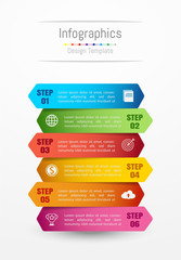 Infographic design elements for your business data with 6 options, parts, steps, timelines or processes. Vector Illustration.