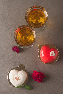 Delightful, luxury mousse cake in the form heart. Valentine's Da