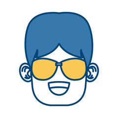 Boy with sunglasses cartoon icon vector illustration graphic design