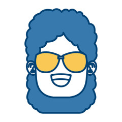 Girl with sunglasses icon vector illustration graphic design