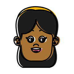 Cute girl face icon vector illustration graphic design