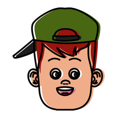 Funny boy face icon vector illustration graphic design