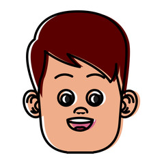Funny boy face icon vector illustration graphic design
