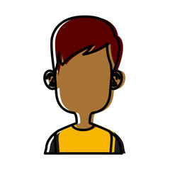 Boy faceless cartoon icon vector illustration graphic design