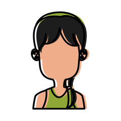 Girl faceless cartoon icon vector illustration graphic design