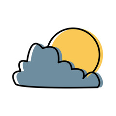 Sun and cloud symbol icon vector illustration graphic design