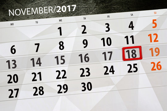 November 18 Calendar