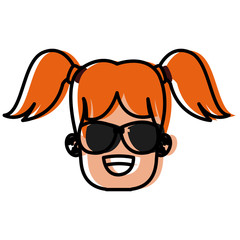 Girl with sunglasses icon vector illustration graphic design