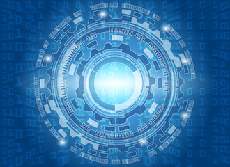 Fototapeta premium circle and digital technology background, abstract technology concept background, vector illustration