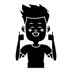 Cute and funny boy cartoon icon vector illustration graphic design