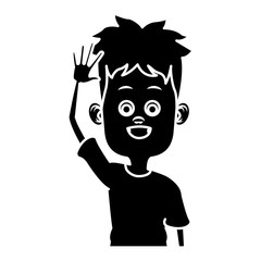 Cute and funny boy cartoon icon vector illustration graphic design