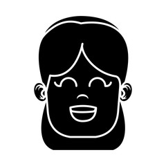 Cute girl face icon vector illustration graphic design