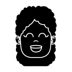 Cute girl face icon vector illustration graphic design
