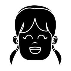 Cute girl face icon vector illustration graphic design