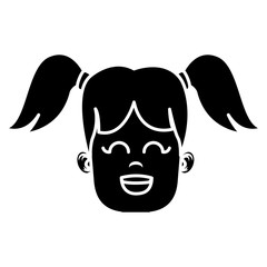 Cute girl face icon vector illustration graphic design