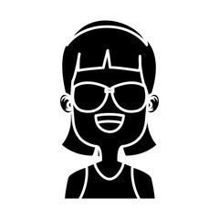 Girl with sunglasses icon vector illustration graphic design
