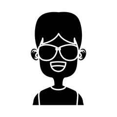 Obraz na płótnie Canvas Boy with sunglasses cartoon icon vector illustration graphic design