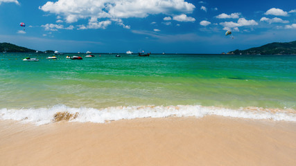 Beautiful the exotic beach and very nice beach for relaxation, Located Patong beach, Phuket Province, Thailand