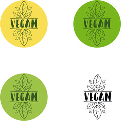 Vegan logo, icon