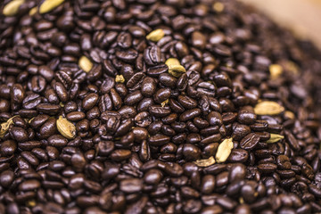grains de café 