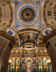 Fototapeta na wymiar Ceiling painting of St Isaac's Cathedral Russia