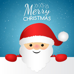 Christmas card with happy Santa Claus. Vector.