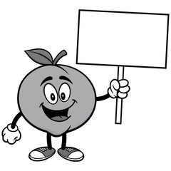 Peach with Sign Illustration