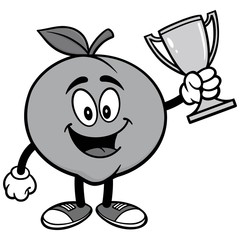 Peach with Trophy Illustration