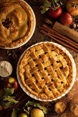 Apple pie decorated with lattice
