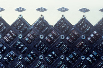 Password text and binary code concept from modern bank safe , selective focus, Security Technology...