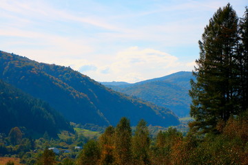 A view of the Carpathians in the autumn.