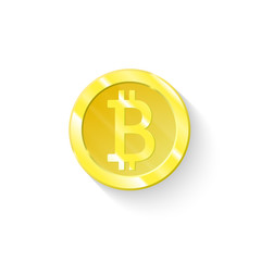 Bitcoin business logo icon is isolated, the symbol is the virtual currency of the future, earnings. Blocchain, for your projects. Gold Coin for web, mobile applications and other your projects