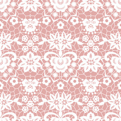 Lace seamless pattern with flowers
