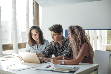 High School Students Doing Schoolwork Together