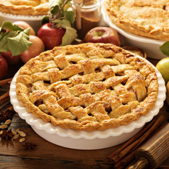 Apple pie decorated with lattice