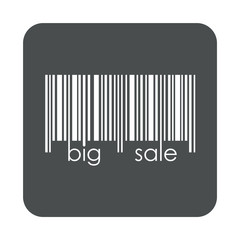 Icono plano codigo de barras big sale en cuadrado gris