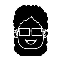 Girl with sunglasses icon vector illustration graphic design