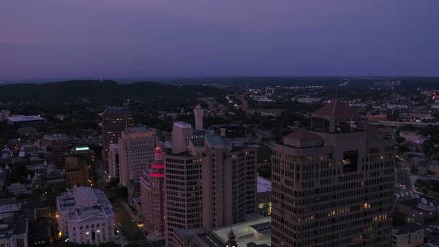Aerial Connecticut Newhaven July 2017 Night 4K Inspire 2
