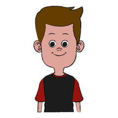 Cute and funny boy cartoon icon vector illustration graphic design