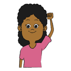 Cute girl cartoon icon vector illustration graphic design