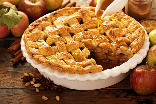 Apple pie decorated with lattice