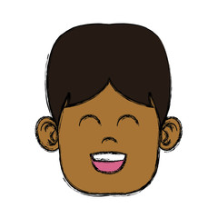 Funny boy face icon vector illustration graphic design