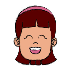 Cute girl face icon vector illustration graphic design