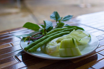 fresh vegetable are in the plate ready to eat